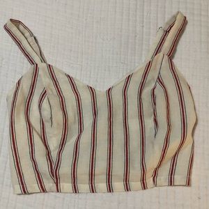 Blue/Red Striped Crop Top